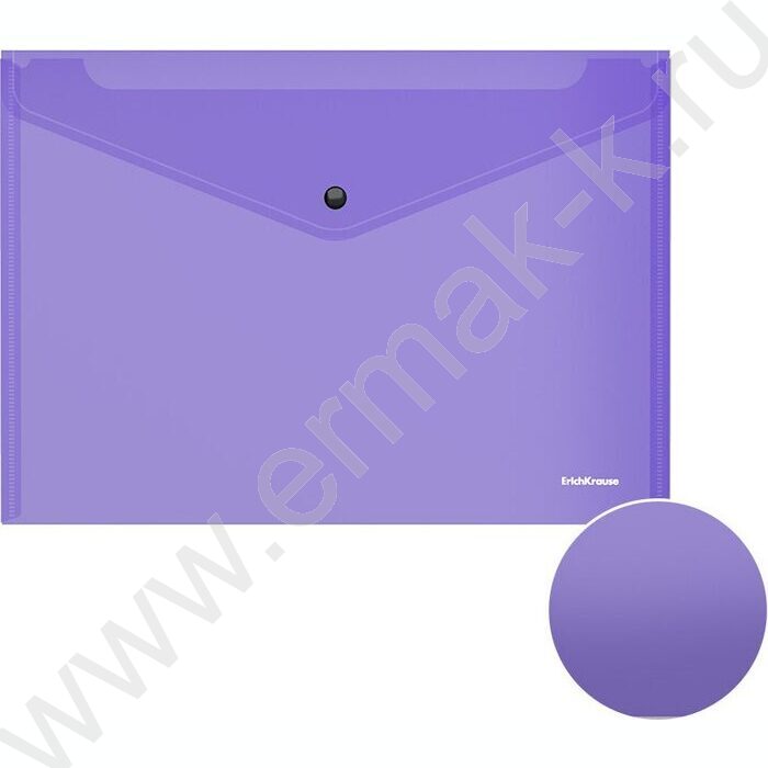 Папка-конверт на кнопке А4 Glossy Vivid полупрозрач. /ассорти | Фото 2