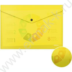 Папка-конверт на кнопке А4 Glossy Neon п/прозрач. ассорти | Фото 2