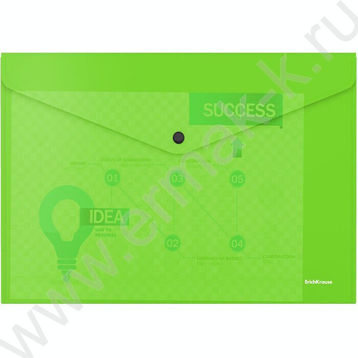 Папка-конверт на кнопке А4 Glossy Neon п/прозрач. ассорти | Фото 5