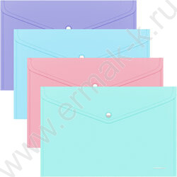 Папка-конверт на кнопке А4 Diagonal Pastel непрозрач. ассорти | Фото 1