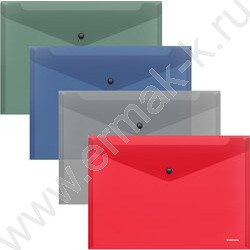Папка-конверт на кнопке B5 Glossy Classic полупрозрач. /ассорти | Фото 1