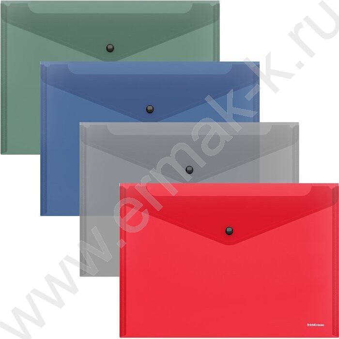 Папка-конверт на кнопке B5 Glossy Classic полупрозрач. /ассорти | Фото 1