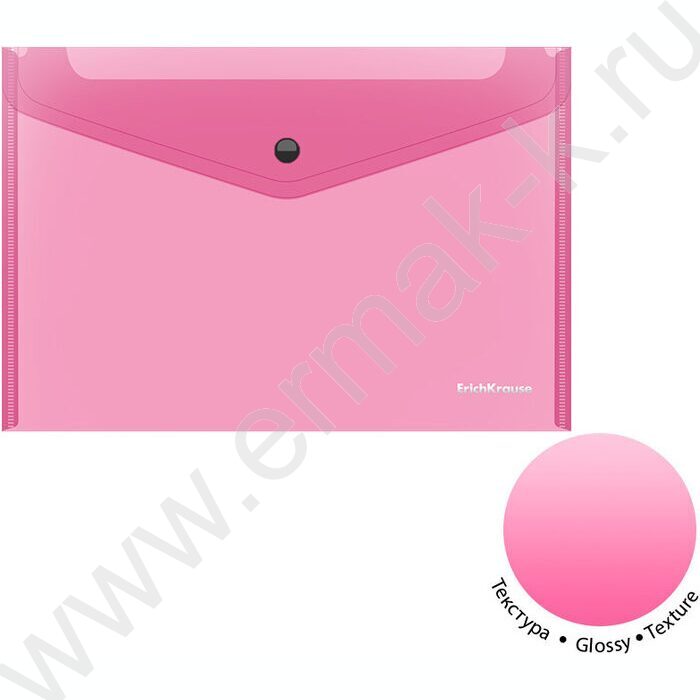 Папка-конверт на кнопке B5 Glossy Neon полупрозрач. /ассорти | Фото 2