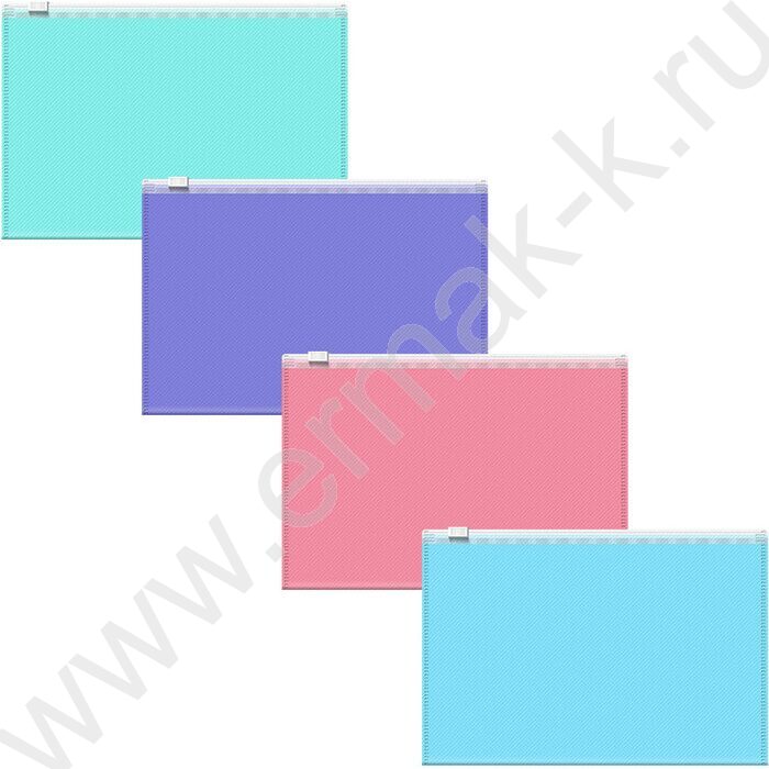 Папка-конверт на молнии С6 Zip Fizzy Pastel /ассорти | Фото 1