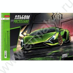 Альбом д/рисования-спираль 24л "World of motors- Мир моторов" /перфорация/ 5видов | Фото 4